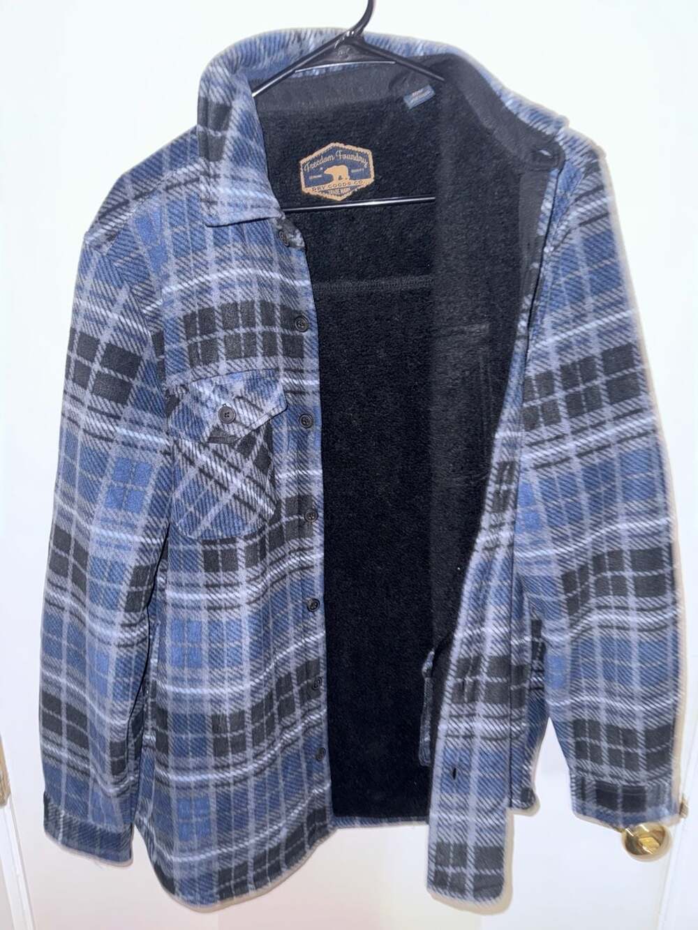 Freedom Foundry Men's Plaid Super Plush Sherpa Lined Shirt Jacket